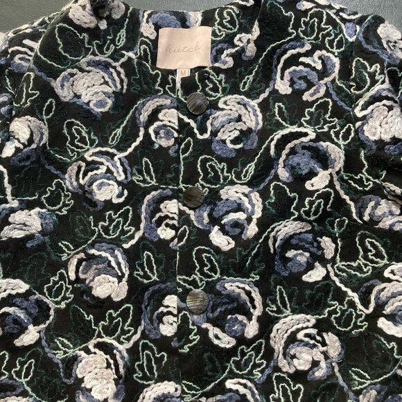 Anthropologie NWT Hutch Womens Floral Embroidered Overcoat Sz Medium Boho Office - Picture 12 of 16